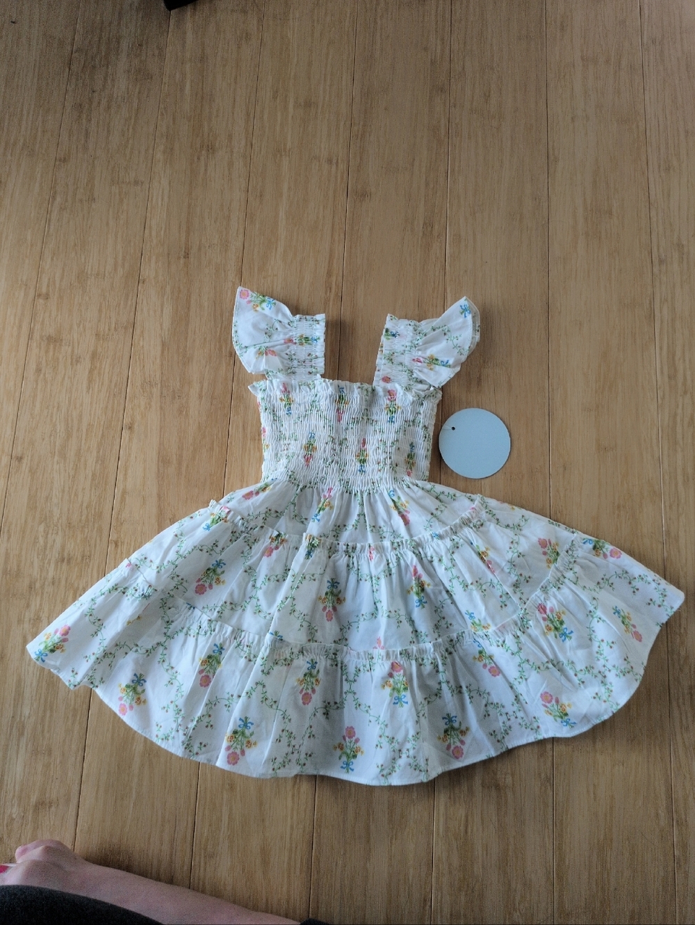 ✨Hill house Home The Tiny Ellie Nap Dress In Pastel Trellis Size 12 To 18 Months - Picture 7 of 7